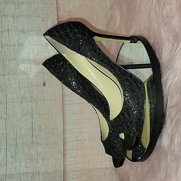 Enzo Angiolini Black Sparkly Heels - Picture 4 of 10